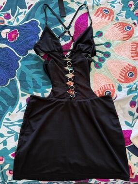 Sexy Vintage Festival Cutout Open Back Mini Dress
